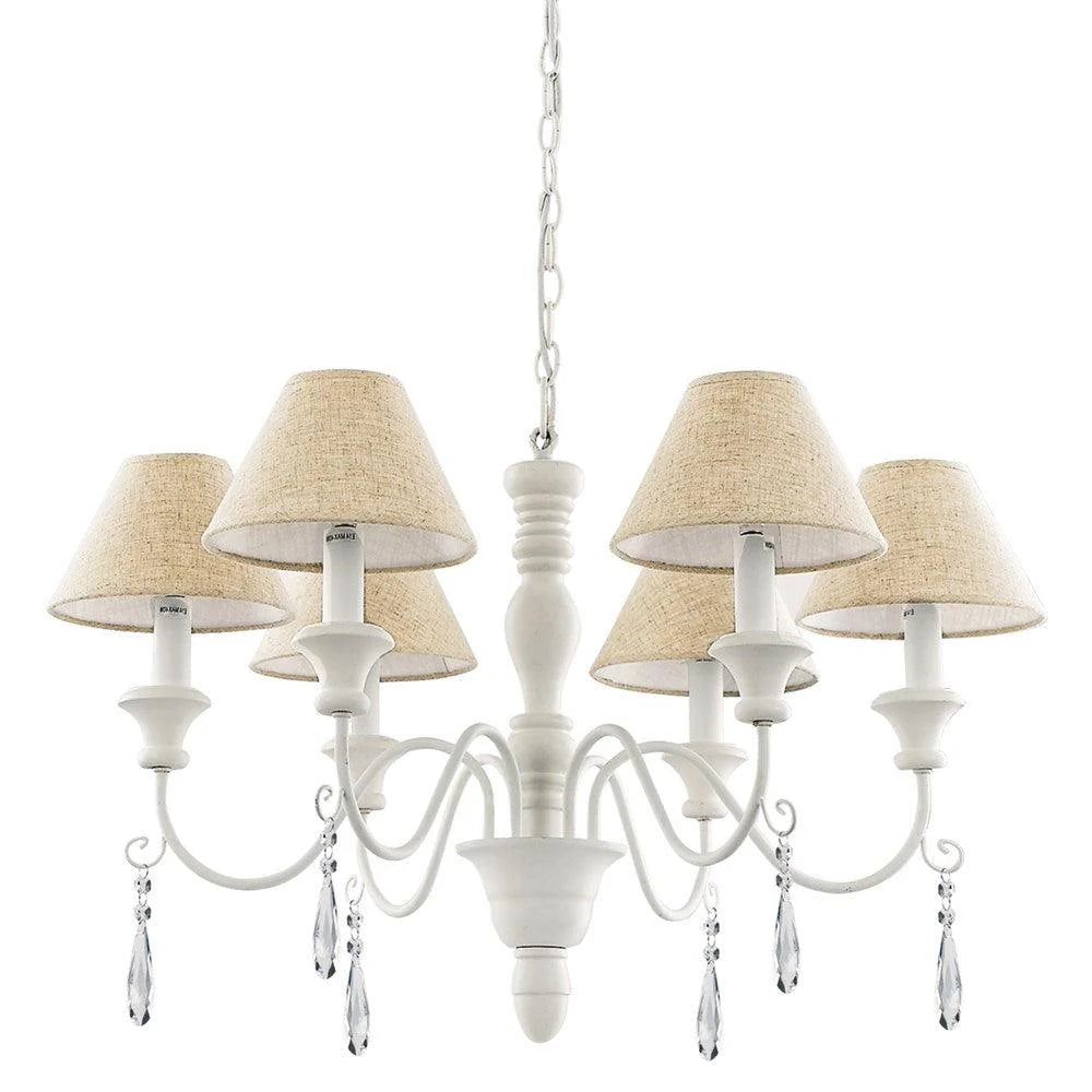 Provence Chandelier 6Lt in White