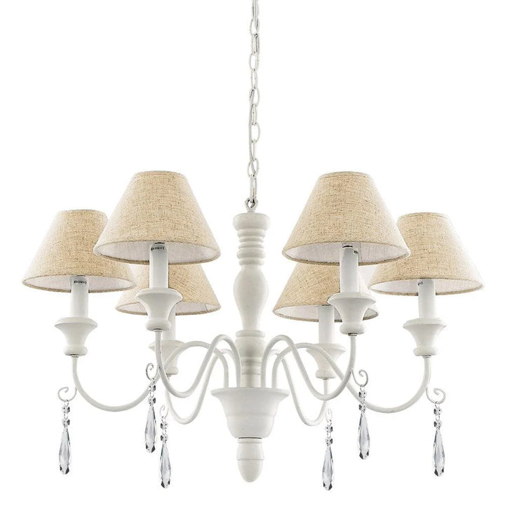 Provence Chandelier 6Lt in White