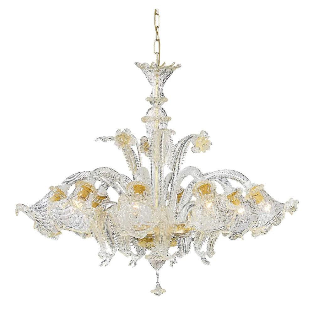 Rialto Chandelier 8Lt in Amber Glass