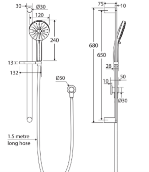 Empire Slim Rail Shower, Brushed Copper