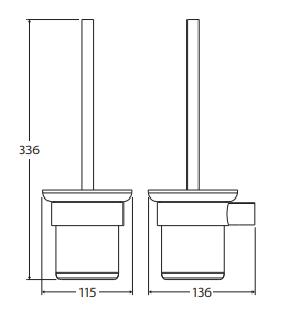 Empire Slim Toilet Brush & Holder, Chrome