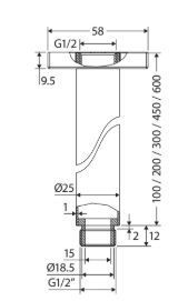 Round Shower Dropper, 100mm, Matte White