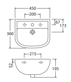 RAK Compact 450 Wall Basin