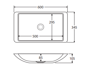 Classique 600 Solid Surface Above Counter Basin, Matte Black