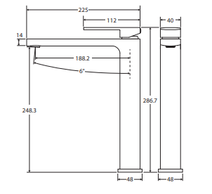 Tono Tall Basin Mixer Chrome Lead Free Eco Brass