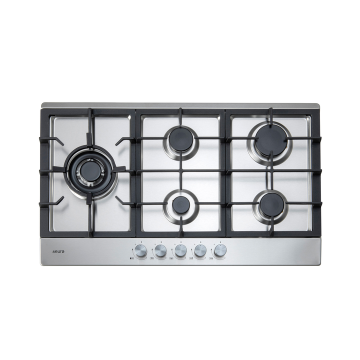 90cm 5 Burner Gas Cooktop + Left Hand Wok C.I.T Flame failure device | Pilbara Bathroom Warehouse - Perth, Western Australia
