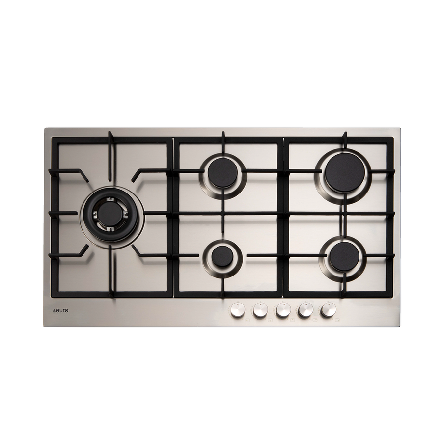 90cm 5 Burner Gas Cooktop Left Hand Wok C.I.T Flame failure device | Pilbara Bathroom Warehouse - Perth, Western Australia