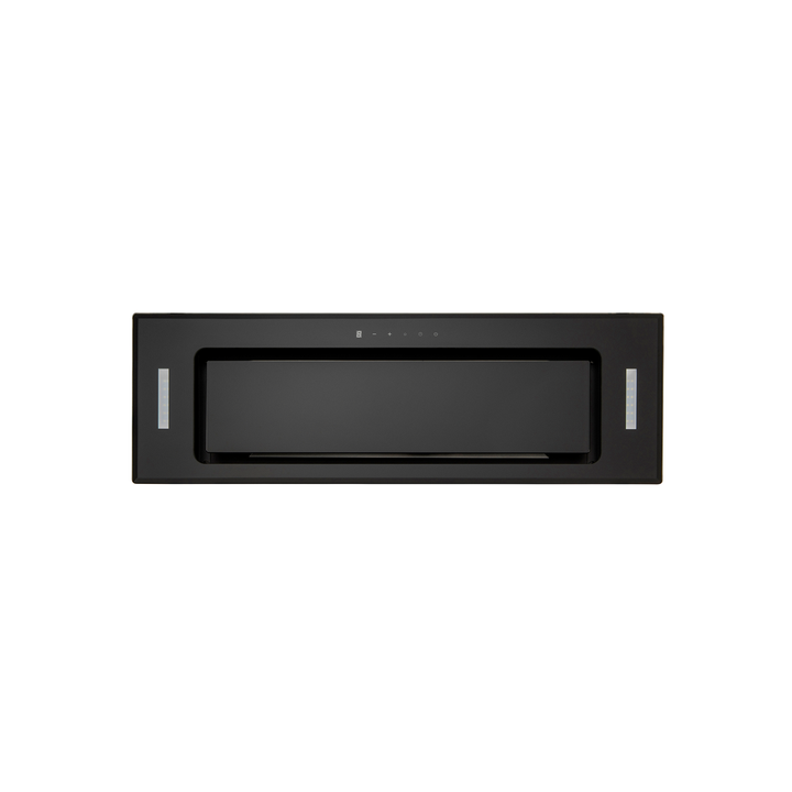90cm Undermount Rangehood, Black Glass, Extraction, LED Lights, Concealed Filters| Pilbara Bathroom Warehouse - Perth, Western Australia