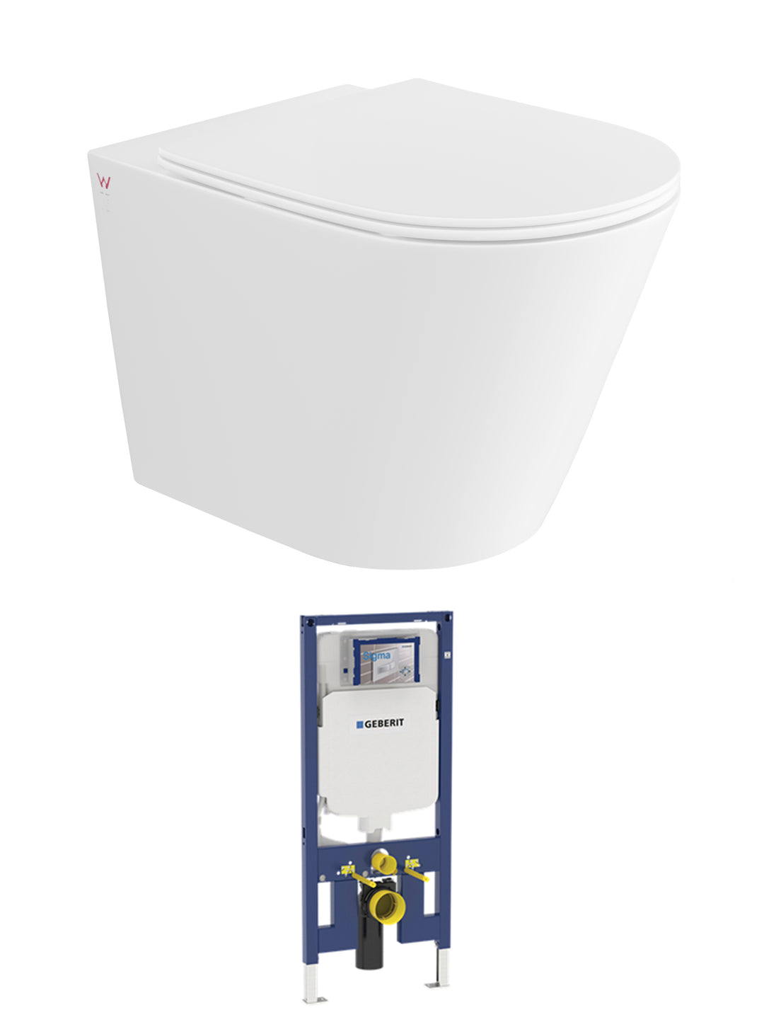 Alzano WH Rimless Pan Slim Seat / Geberit Inwall Cistern (Button Order Separately)