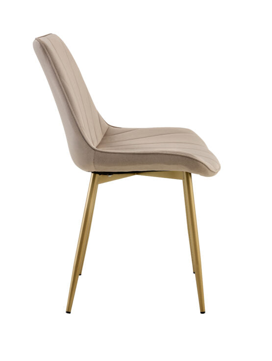 Lora Dining Chair Beige/Gold