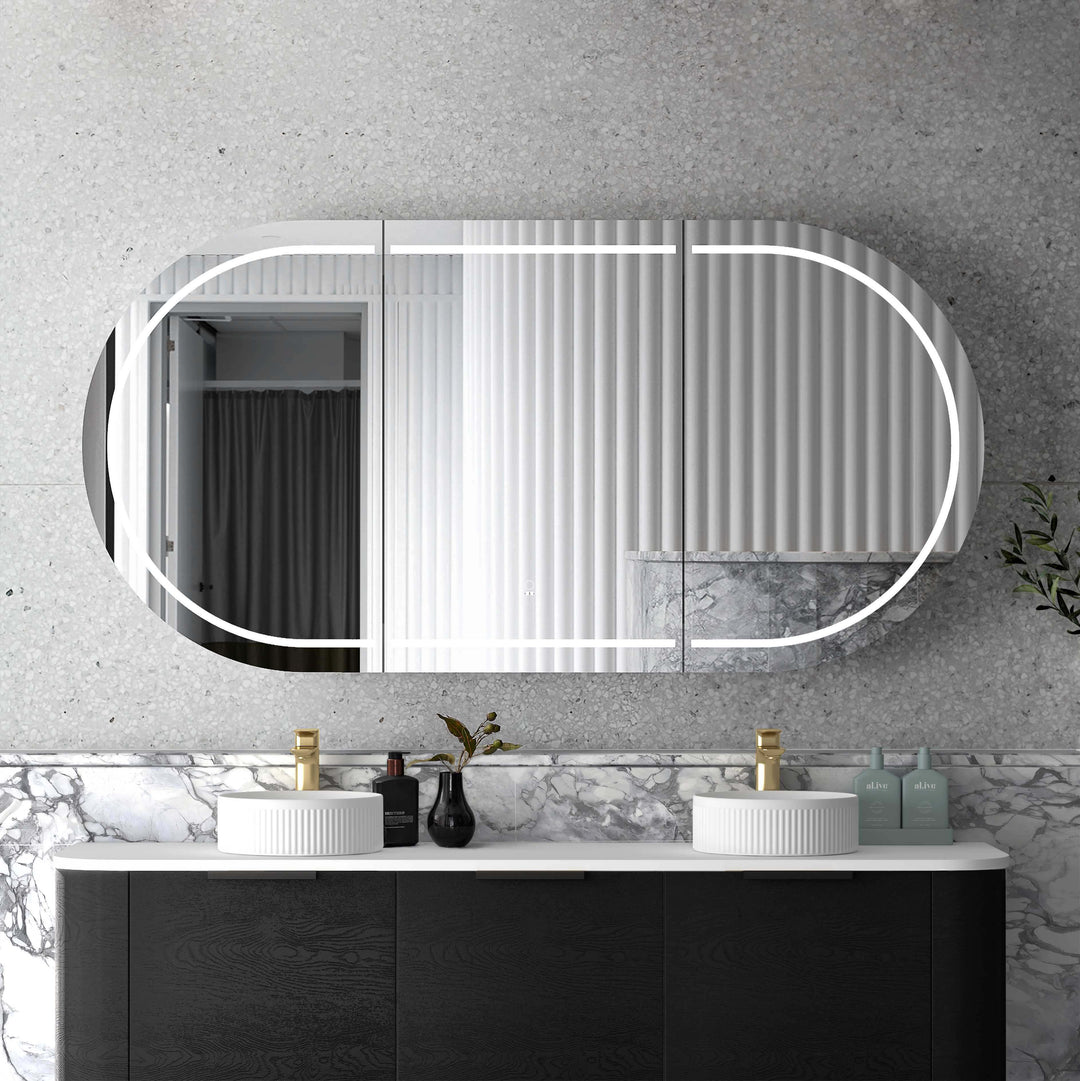 Bondi 1800x900 Black Oak Shaving Cabinet