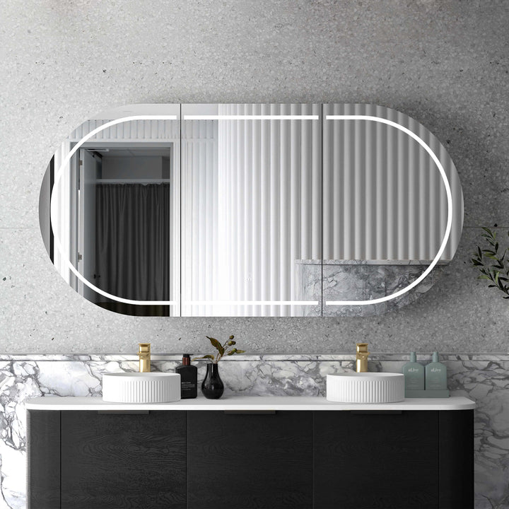 Bondi 1800x900 Black Oak Shaving Cabinet