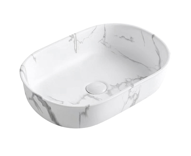 Bronte Oval 500x350x130 Carrara Basin