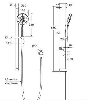 Empire Slim Rail Shower, Brushed Nickel