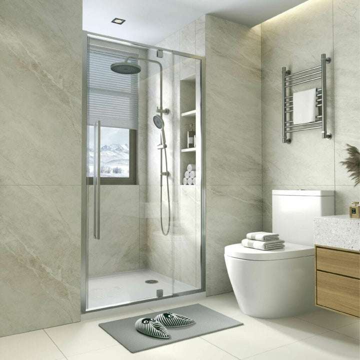 Alpine Pivoting Shower Door 120x200cm Silver