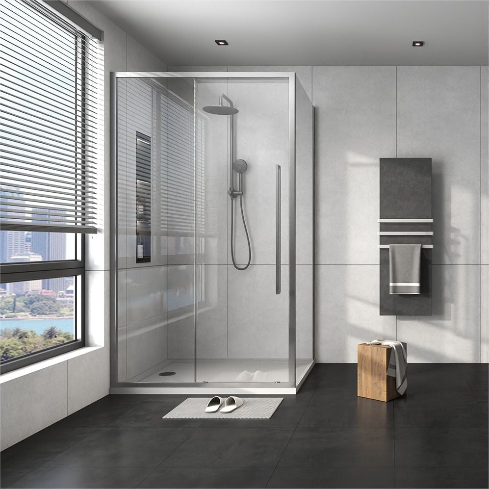 Alpine Sliding Shower Door 180x200cm Silver