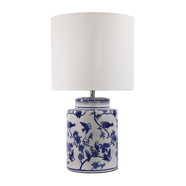 AVA Ceramic Table Lamp with Bird Detail