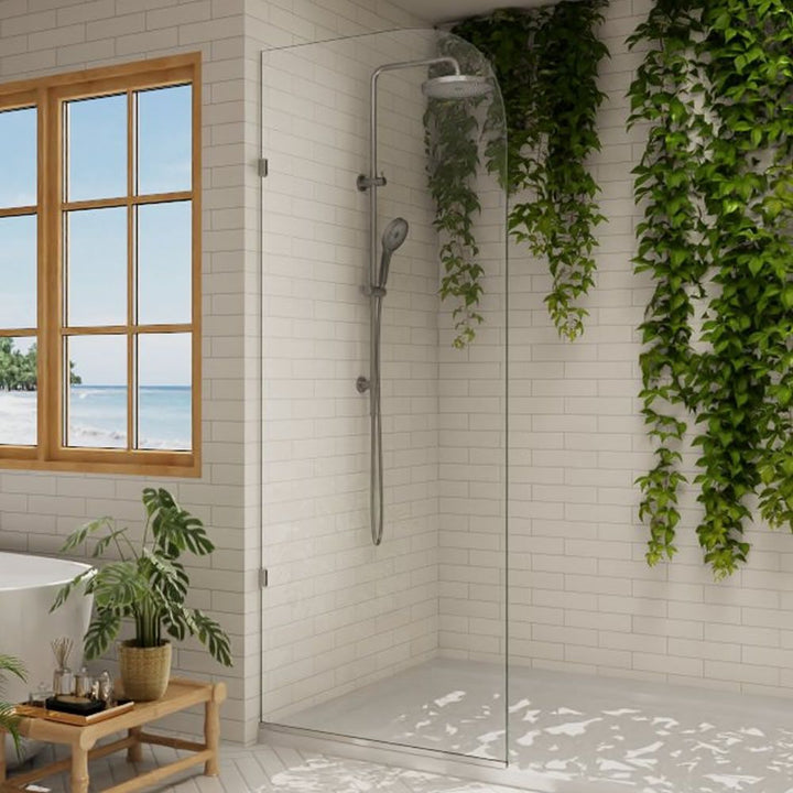 10mm Pureview Glass Shower Panel Curve Top 90cm