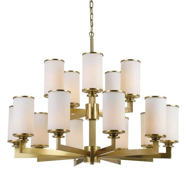 Ahern Pendant Light Large 15Lt - Brass with Opal Glass