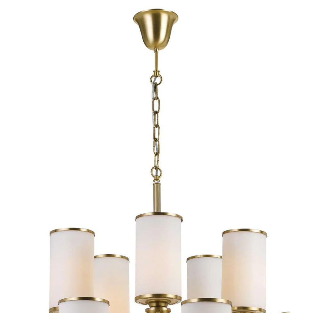Ahern Pendant Light Large 15Lt - Brass with Opal Glass