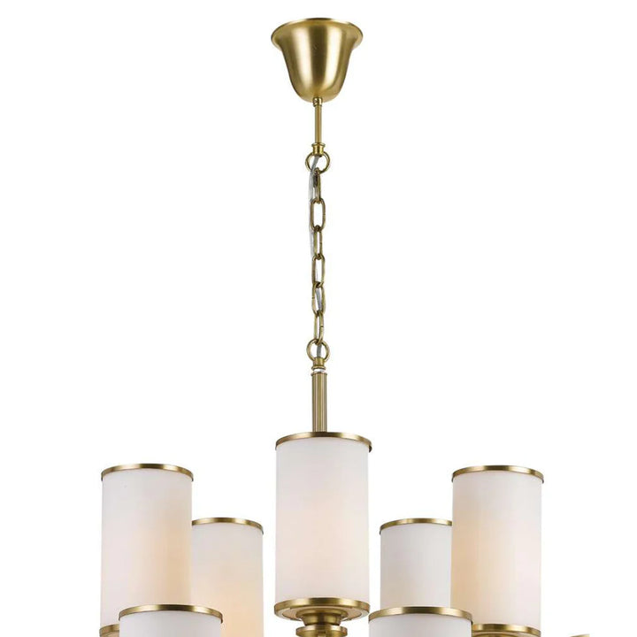 Ahern Pendant Light Large 15Lt - Brass with Opal Glass
