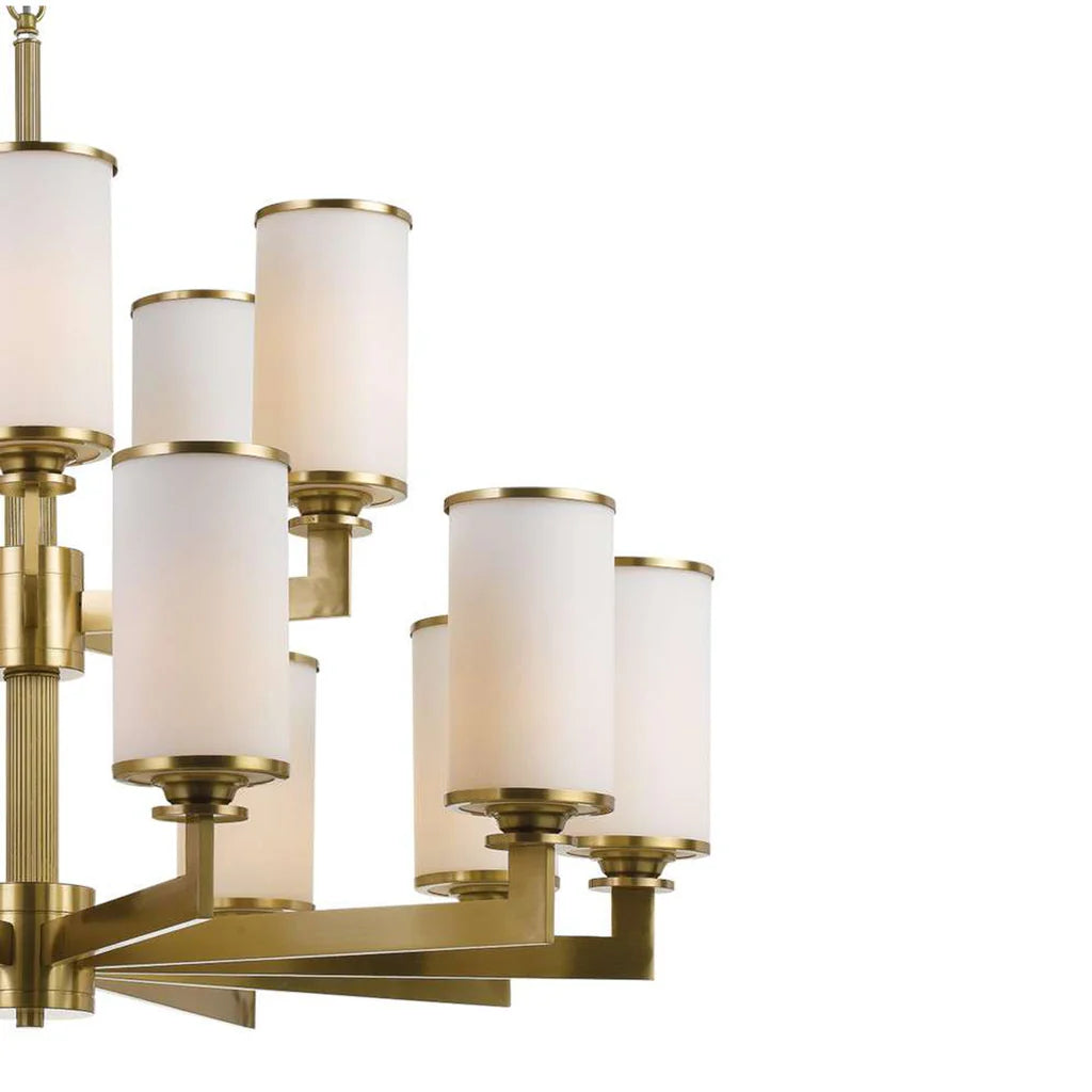 Ahern Pendant Light Large 15Lt - Brass with Opal Glass