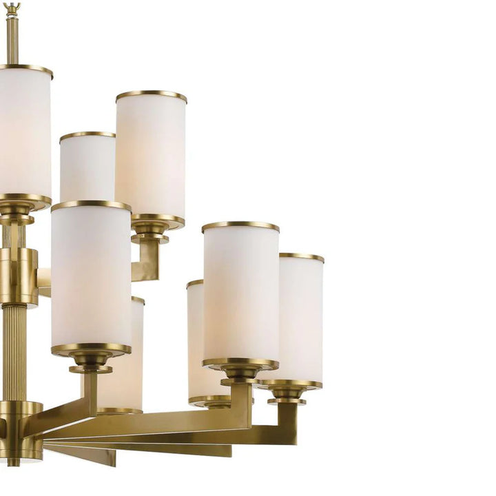 Ahern Pendant Light Large 15Lt - Brass with Opal Glass