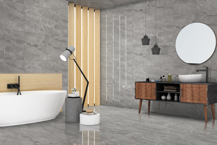 Aldure Grey Gloss Tile 600x1200