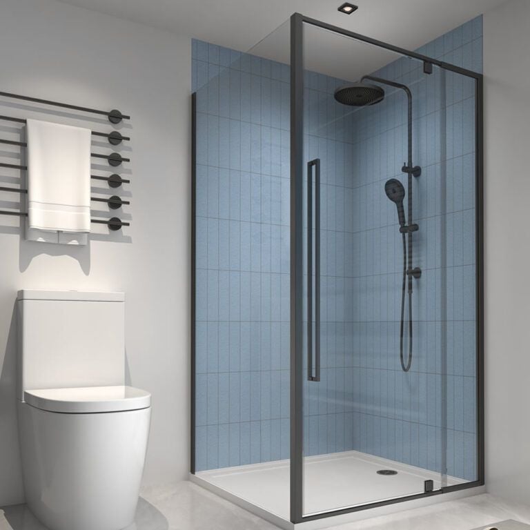 Alpine Shower Return Panel 90x200cm Black