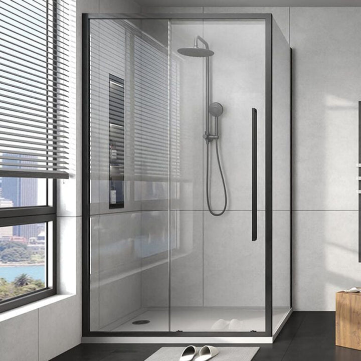 Alpine Sliding Shower Door 140x200cm Matte Black