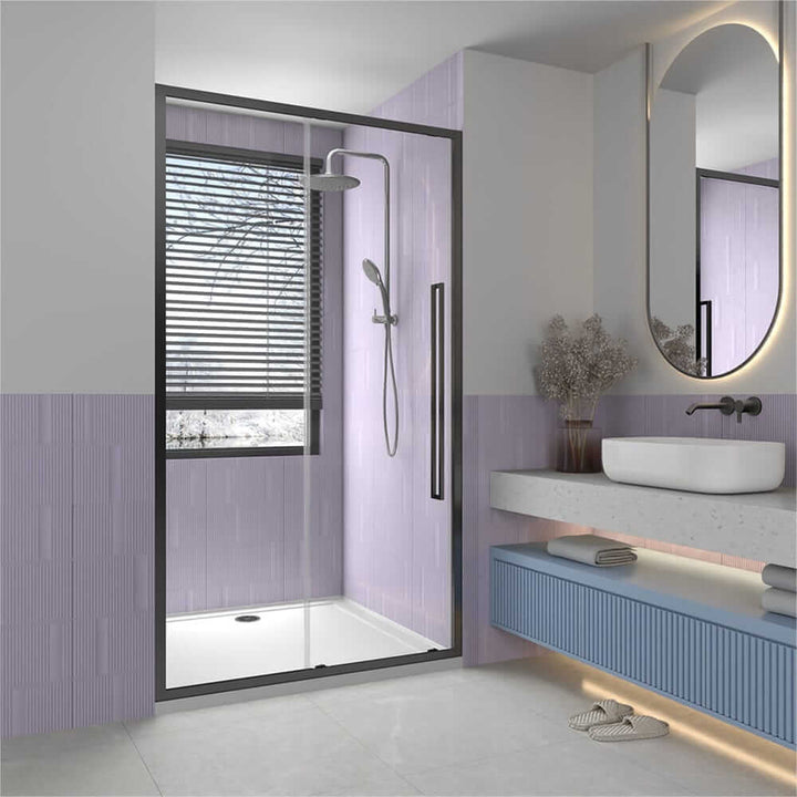 Alpine Sliding Shower Door 170x200cm Matte Black