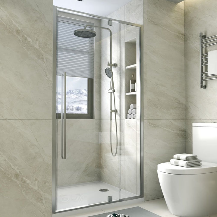 Alpine Pivoting Shower Door 100x200cm Silver