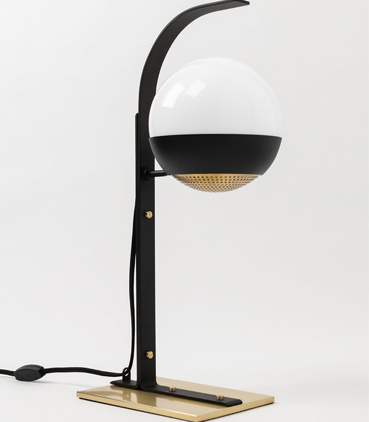 Aly Wall Light | Hudson Valley | Black, Aged Brass & White Glass
