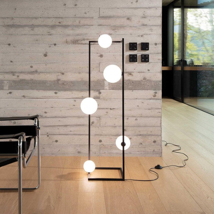 Angolo Floor Lamp – 5-Light in Black and Brass