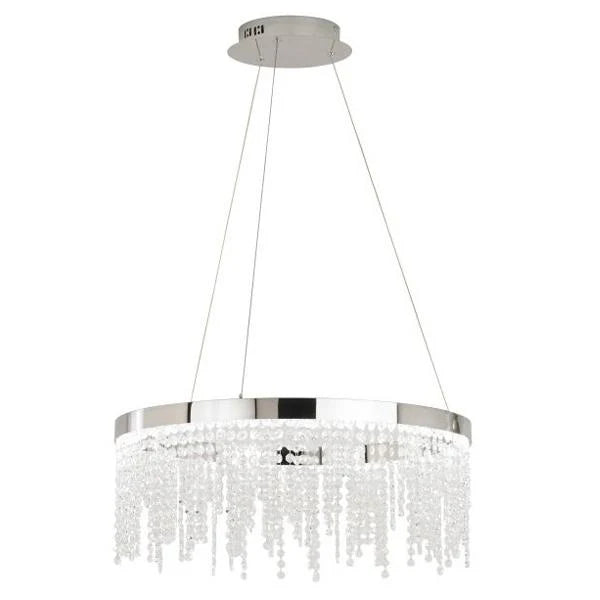 Antelao LED Pendant Light – Round 28W in Chrome & Crystal