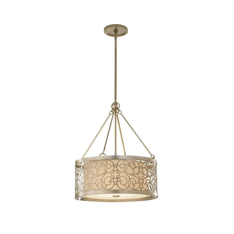 Arabesque Chandelier – 3Lt/4Lt in Silver Leaf Patina