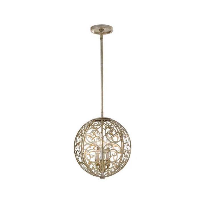 Arabesque Chandelier – 3Lt/4Lt in Silver Leaf Patina