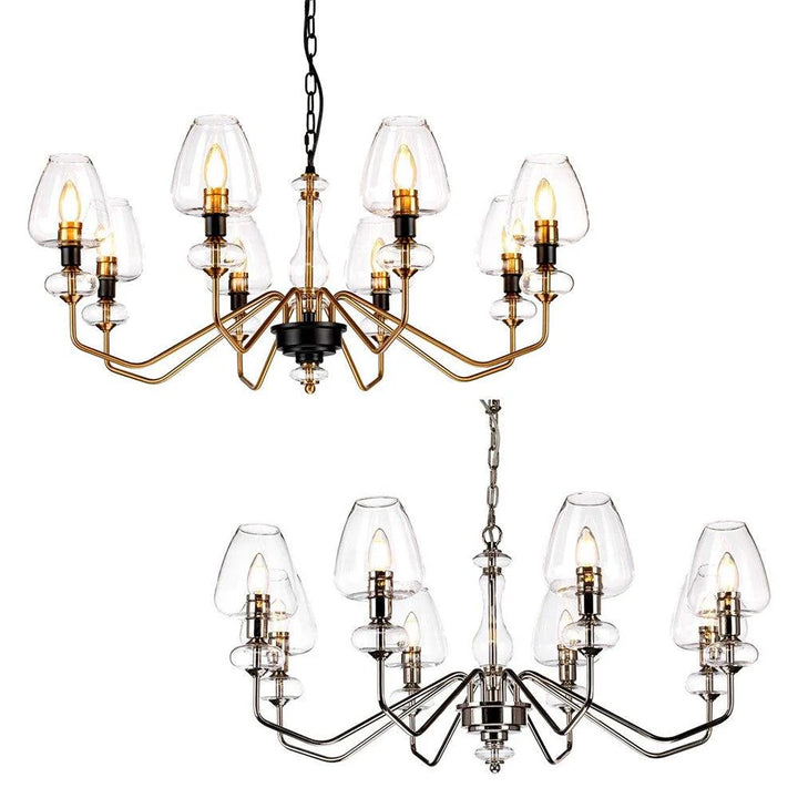 Armand Chandelier – 8-Light in Aged Brass & Polished Nickel