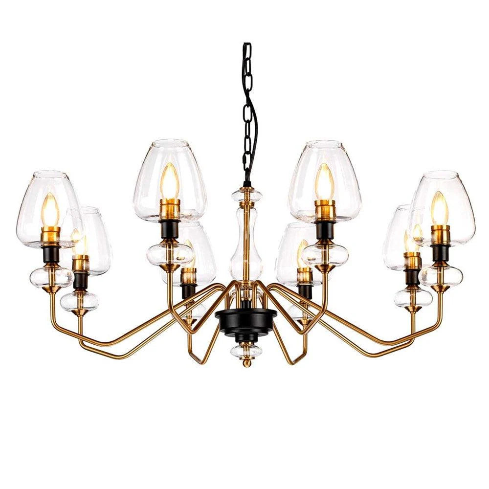 Armand Chandelier – 8-Light in Aged Brass & Polished Nickel