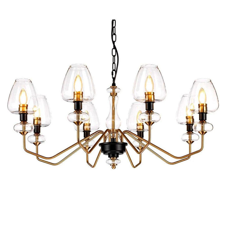 Armand Chandelier – 8-Light in Aged Brass & Polished Nickel