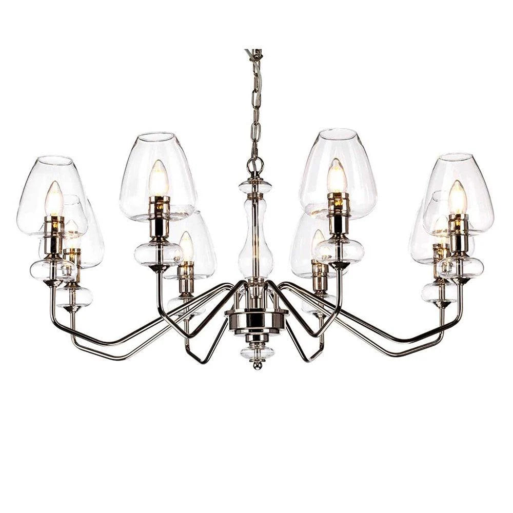 Armand Chandelier – 8-Light in Aged Brass & Polished Nickel