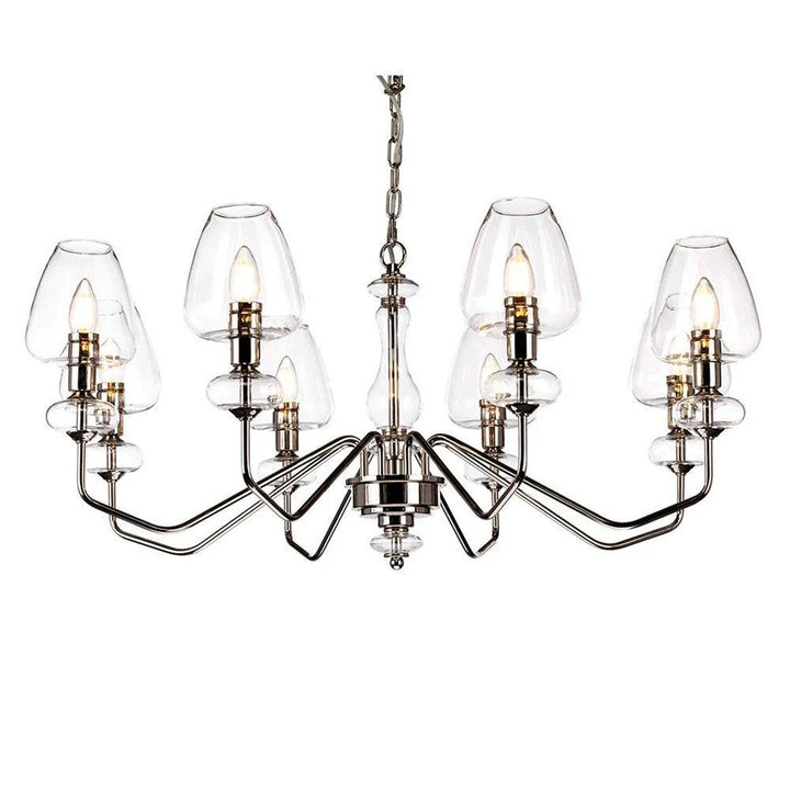 Armand Chandelier – 8-Light in Aged Brass & Polished Nickel