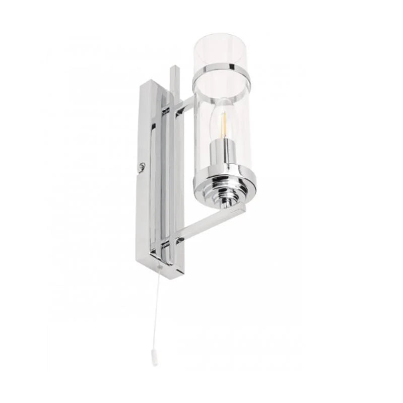 Art Deco Cylindrical Wall Light – E14 60W in Chrome