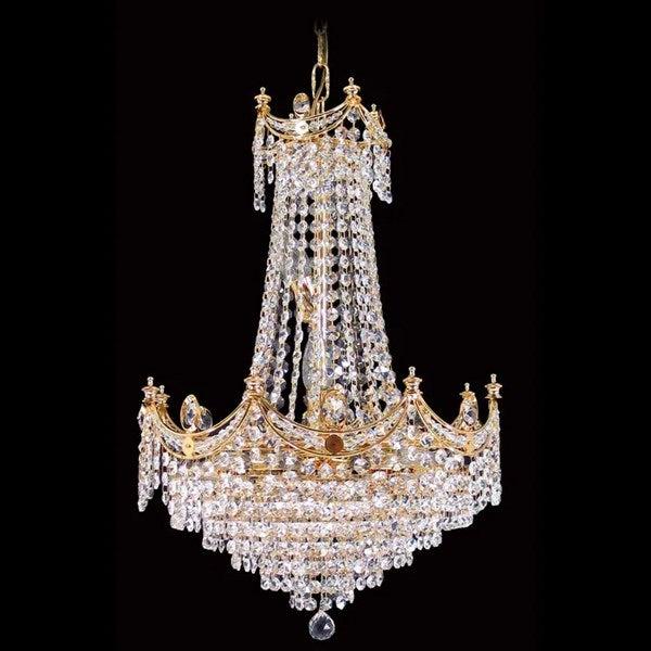 Asfour Crystal 10-Light Chandelier – Chrome or Gold