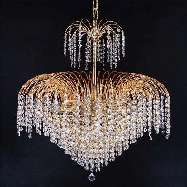 Asfour Crystal 13-Light Chandelier – Chrome or Gold Finish