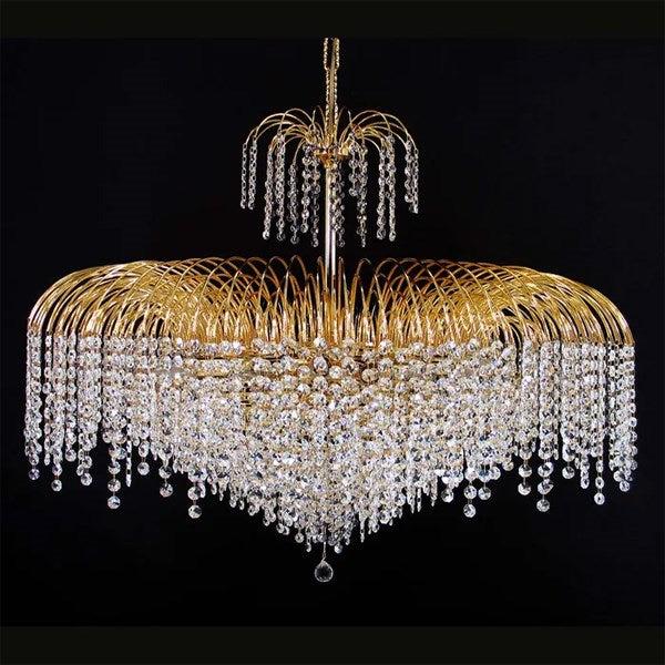 Asfour Crystal 2-Light Chandelier – Chrome or Gold Finish