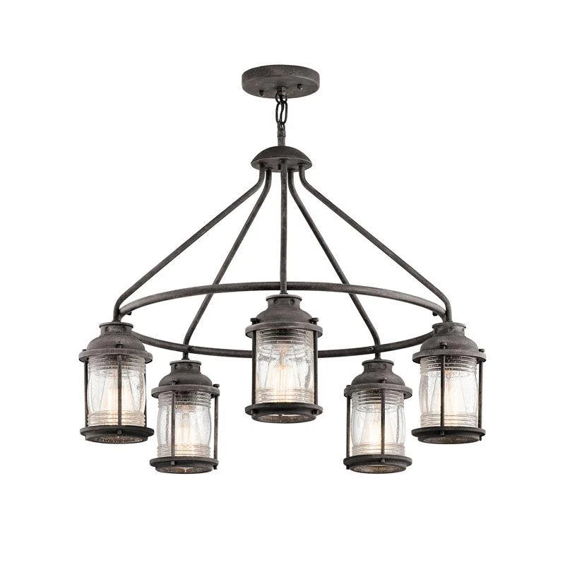 Ashland Bay 5-Light Outdoor Chandelier in Weathered Zinc