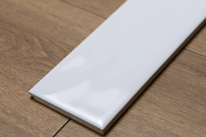 Atlantis White Gloss 75x300 – Glossy White Ceramic Wall Tiles with a Rippled Texture