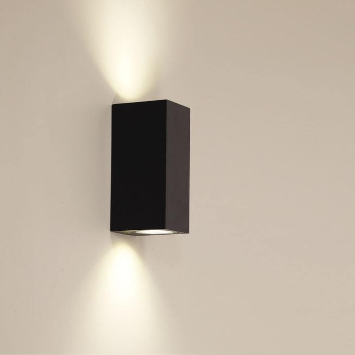 Atlas Twin Black and White Outdoor Wall Light