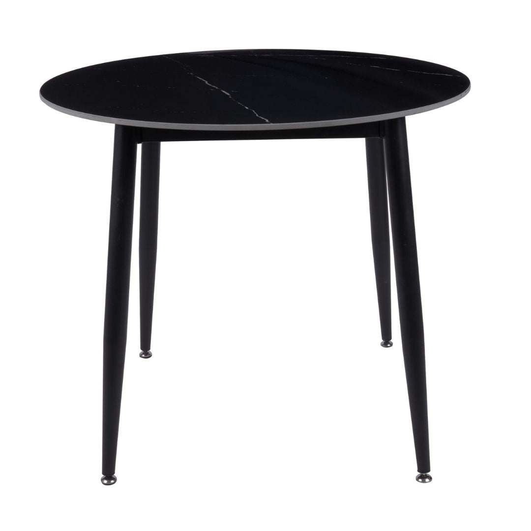 Fiore 90cm diameter Black Marble/Sintered Stone Top Table